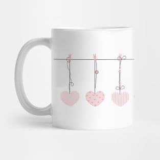 It's a girl hanging pink hearts Mug